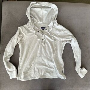 Patagonia Light Gray Hoodie Kangaroo Pocket Pullover medium